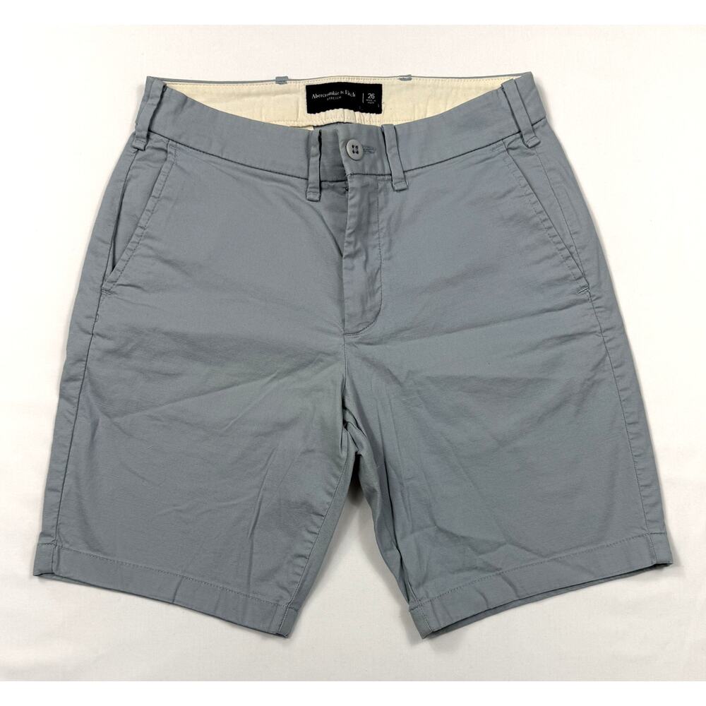 Abercrombie & Fitch Y2K men's light blue flat-front chino shorts Sz 26
